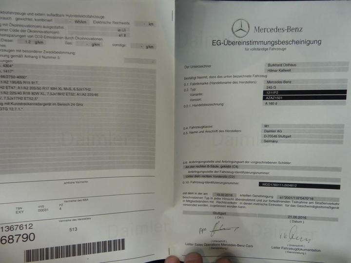 Photo 12 VIN: WDD1760111J504812 - MERCEDES-BENZ A 