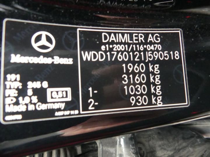 Photo 14 VIN: WDD1760121J590518 - MERCEDES-BENZ A 