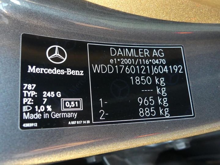 Photo 14 VIN: WDD1760121J604192 - MERCEDES-BENZ A 