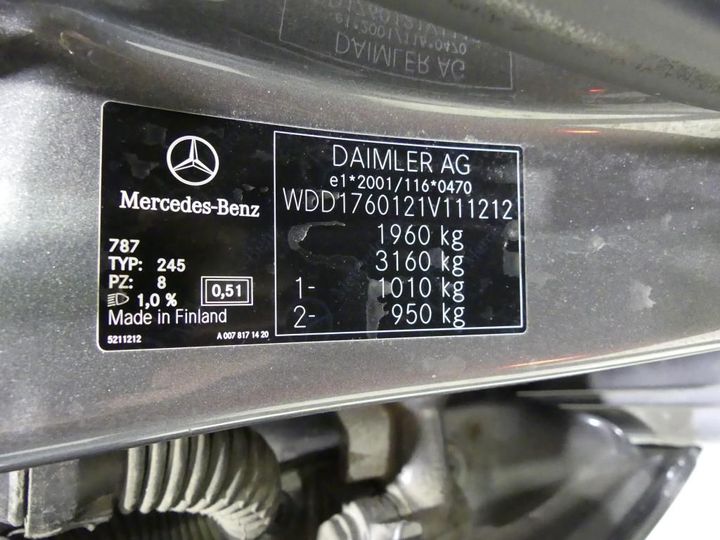 Photo 9 VIN: WDD1760121V111212 - MERCEDES-BENZ A 