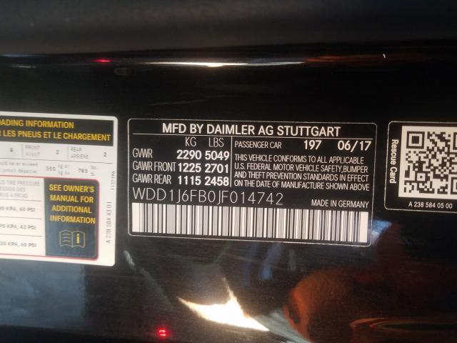 Photo 9 VIN: WDD1J6FB0JF014742 - MERCEDES-BENZ E 400 