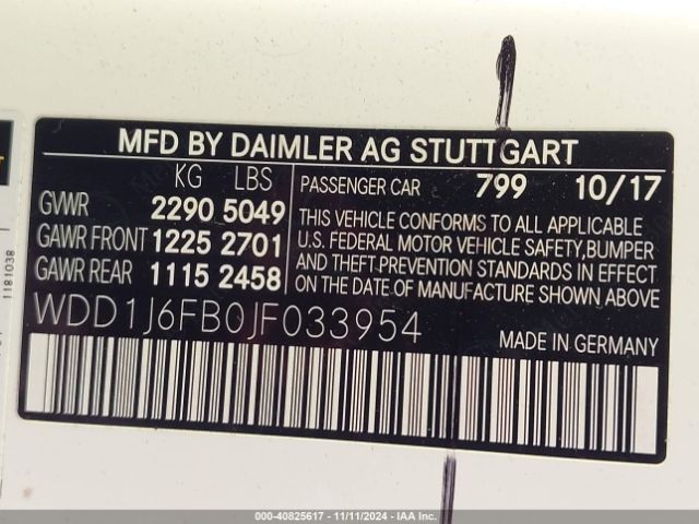 Photo 8 VIN: WDD1J6FB0JF033954 - MERCEDES-BENZ E-CLASS 