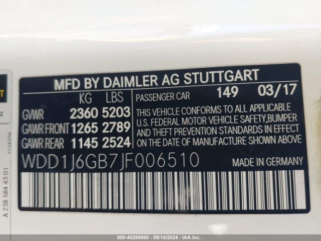 Photo 8 VIN: WDD1J6GB7JF006510 - MERCEDES-BENZ E 400 4MAT 