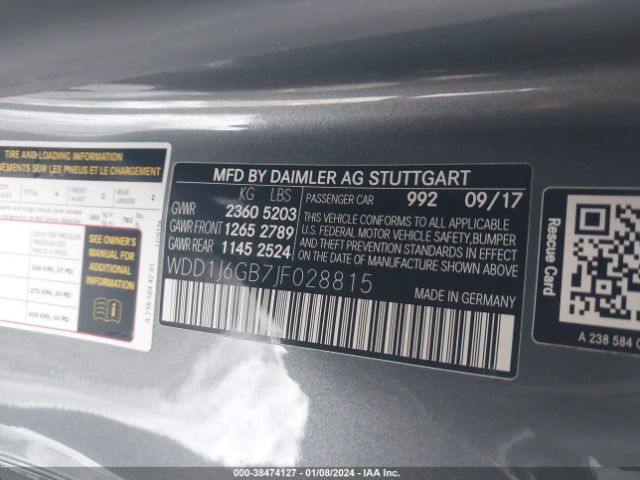 Photo 8 VIN: WDD1J6GB7JF028815 - MERCEDES-BENZ E 400 