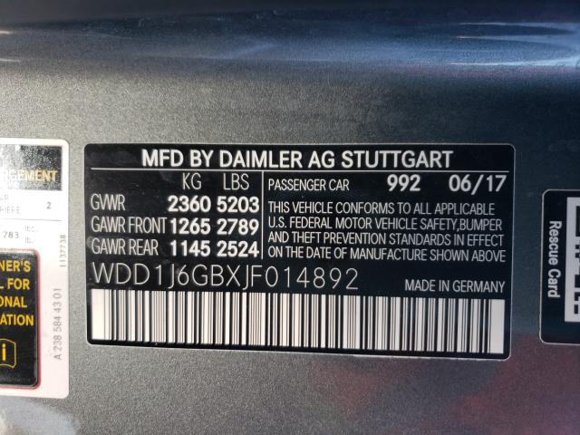 Photo 9 VIN: WDD1J6GBXJF014892 - MERCEDES-BENZ E 400 4MAT 