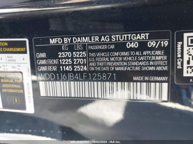 Photo 8 VIN: WDD1J6JB4LF125871 - MERCEDES-BENZ E-CLASS 