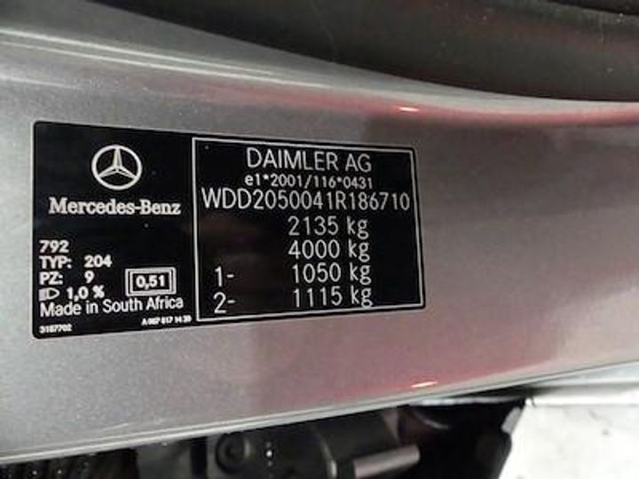 Photo 12 VIN: WDD2050041R186710 - MERCEDES-BENZ CLASSE C DIESEL (W205) 