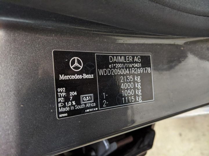 Photo 19 VIN: WDD2050041R269178 - MERCEDES-BENZ CLASSE C 