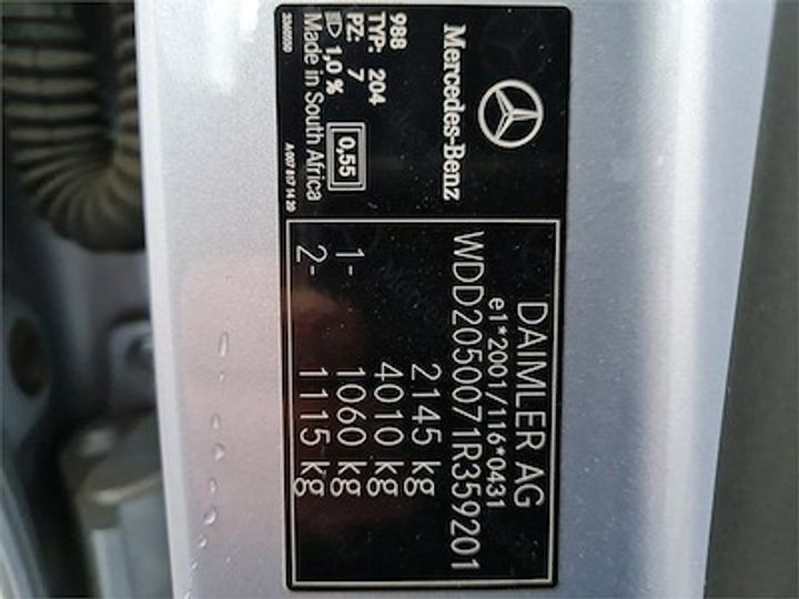 Photo 11 VIN: WDD2050071R359201 - MERCEDES-BENZ CLASSE C DIESEL (W205) 