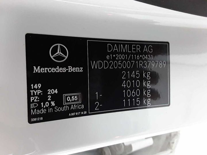 Photo 11 VIN: WDD2050071R379789 - MERCEDES-BENZ C 200 D 9G-TRONIC 