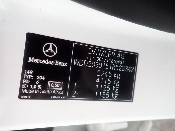 Photo 9 VIN: WDD2050151R523342 - MERCEDES-BENZ CLASSE C 