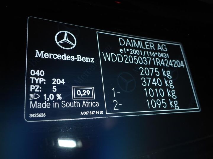 Photo 12 VIN: WDD2050371R424204 - MERCEDES-BENZ C KLASA W 205 13-18 