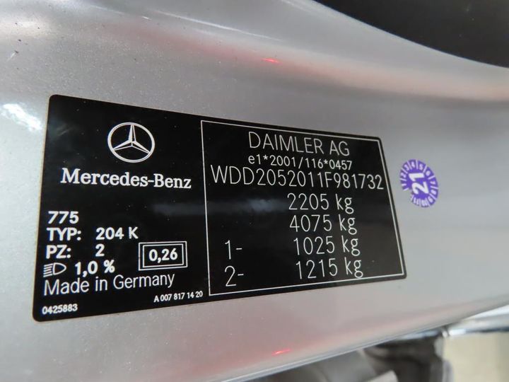 Photo 11 VIN: WDD2052011F981732 - MERCEDES-BENZ C 