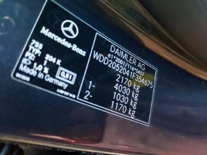 Photo 12 VIN: WDD2052041F354675 - MERCEDES-BENZ CLASSE C BREAK DIESEL (S205) 