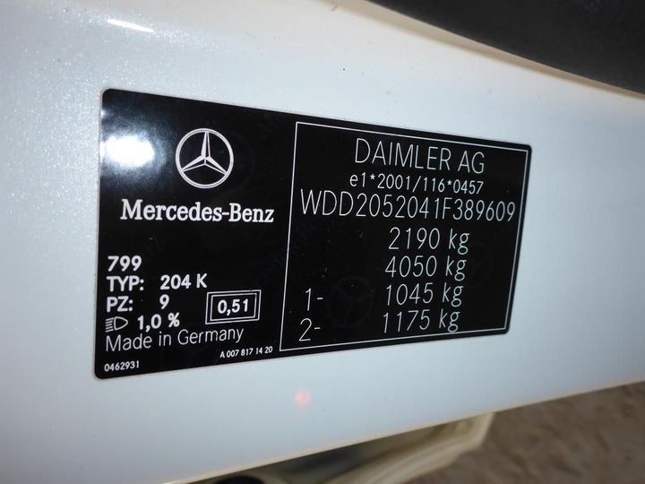 Photo 12 VIN: WDD2052041F389609 - MERCEDES-BENZ C-CLASS 