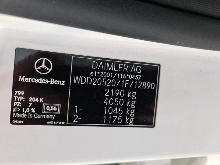 Photo 15 VIN: WDD2052071F712890 - MERCEDES-BENZ C200 