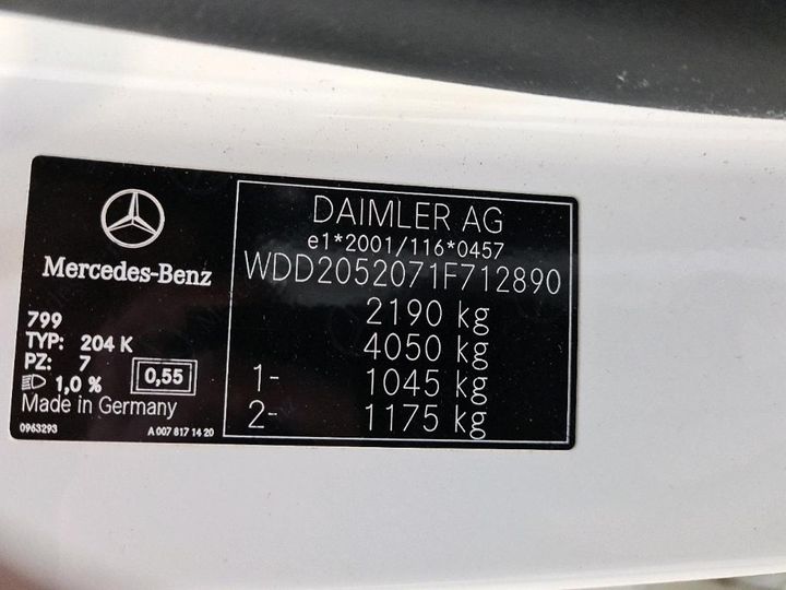 Photo 16 VIN: WDD2052071F712890 - MERCEDES-BENZ C200 