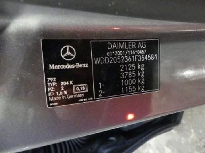 Photo 12 VIN: WDD2052361F354584 - MERCEDES-BENZ CLASSE C BREAK DIESEL (S205) 