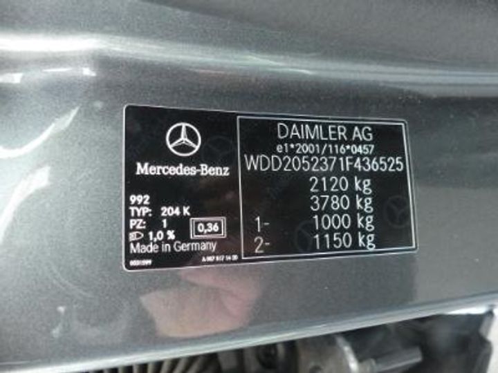 Photo 12 VIN: WDD2052371F436525 - MERCEDES-BENZ CLASSE C BREAK DIESEL (S205) 