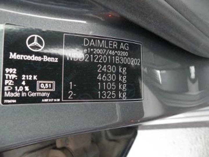 Photo 12 VIN: WDD2122011B300202 - MERCEDES-BENZ CLASSE E BREAK DIESEL (S212) - 2013 