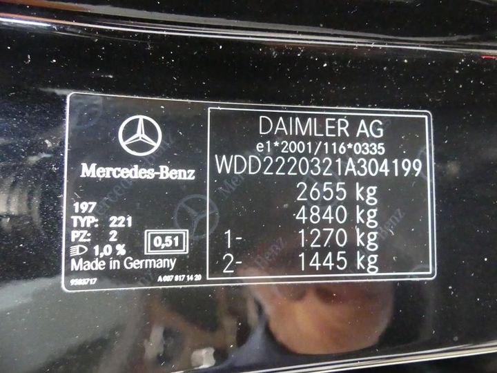 Photo 23 VIN: WDD2220321A304199 - MERCEDES-BENZ S 