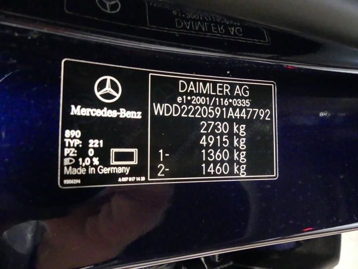 Photo 3 VIN: WDD2220591A447792 - MERCEDES-BENZ S 