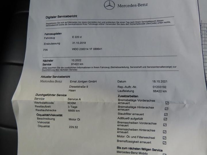 Photo 4 VIN: WDD2383141F088641 - MERCEDES-BENZ E 