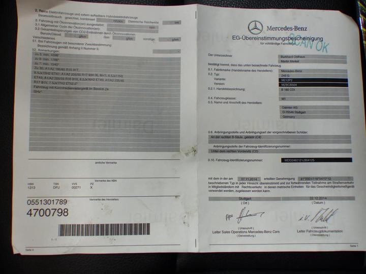 Photo 11 VIN: WDD2462121J304125 - MERCEDES-BENZ B 