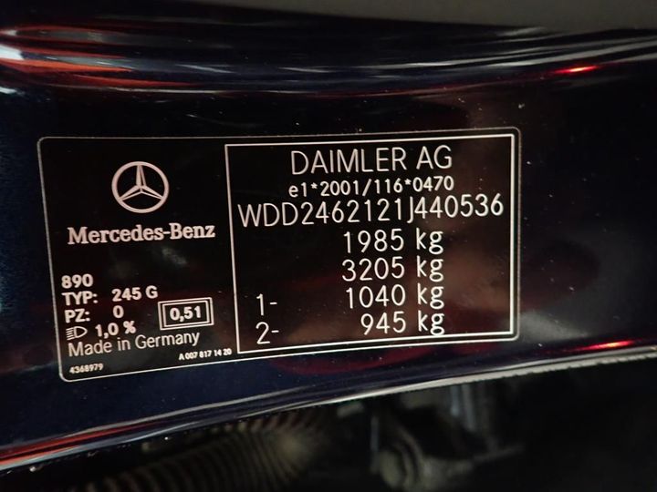 Photo 11 VIN: WDD2462121J440536 - MERCEDES-BENZ CLASSE B 