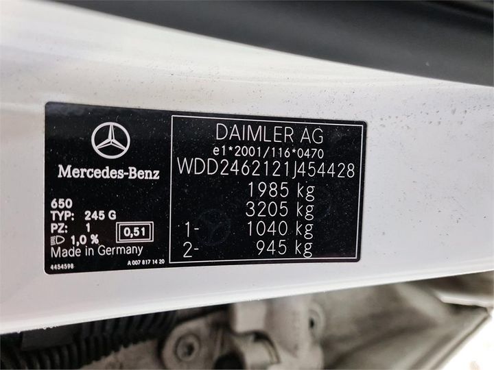 Photo 8 VIN: WDD2462121J454428 - MERCEDES-BENZ B180 