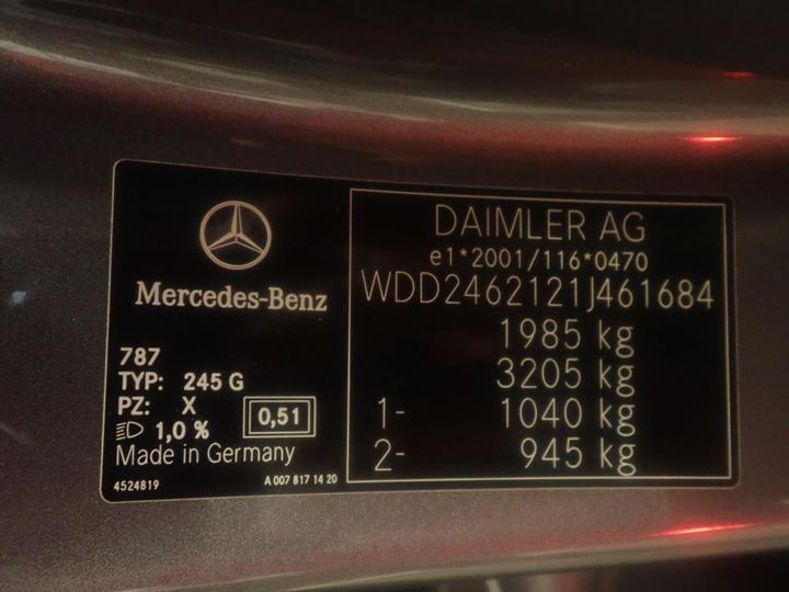 Photo 7 VIN: WDD2462121J461684 - MERCEDES-BENZ CLASSE B 