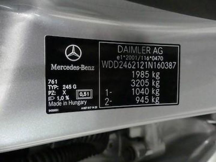 Photo 12 VIN: WDD2462121N160387 - MERCEDES-BENZ CLASSE B DIESEL (T246) 