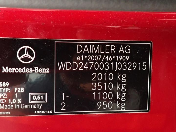 Photo 10 VIN: WDD2470031J032915 - MERCEDES-BENZ CLASSE B 