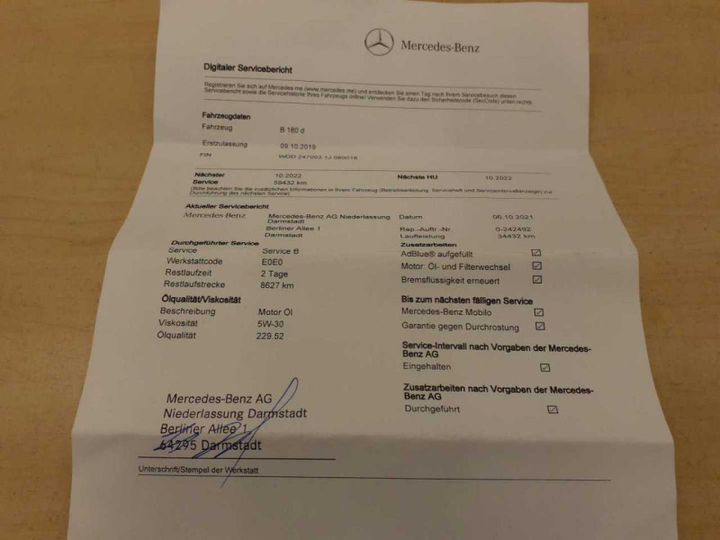 Photo 8 VIN: WDD2470031J080018 - MERCEDES-BENZ B 180D 