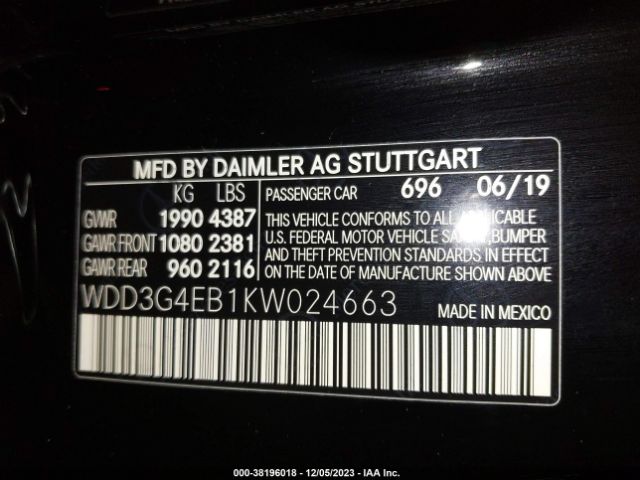 Photo 8 VIN: WDD3G4EB1KW024663 - MERCEDES-BENZ A 220 