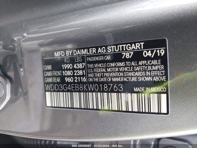 Photo 8 VIN: WDD3G4EB8KW018763 - MERCEDES-BENZ A-KLASSE 