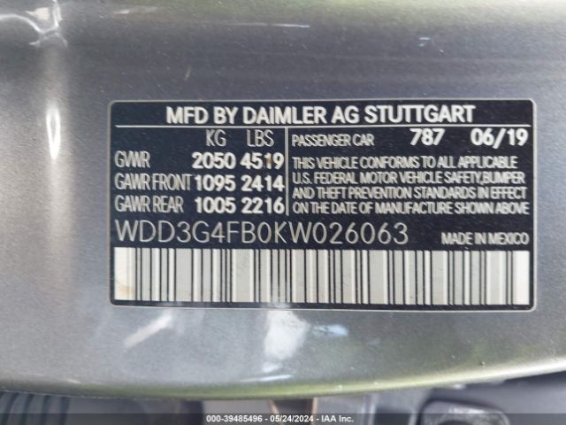 Photo 8 VIN: WDD3G4FB0KW026063 - MERCEDES-BENZ A 220 