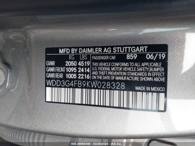 Photo 8 VIN: WDD3G4FB9KW028328 - MERCEDES-BENZ A 220 