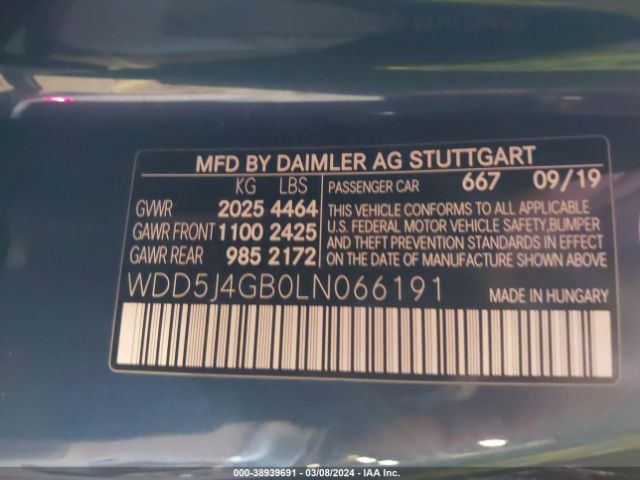 Photo 8 VIN: WDD5J4GB0LN066191 - MERCEDES-BENZ CLA 250 