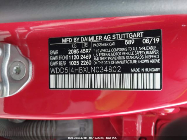 Photo 8 VIN: WDD5J4HBXLN034802 - MERCEDES-BENZ CLA 250 