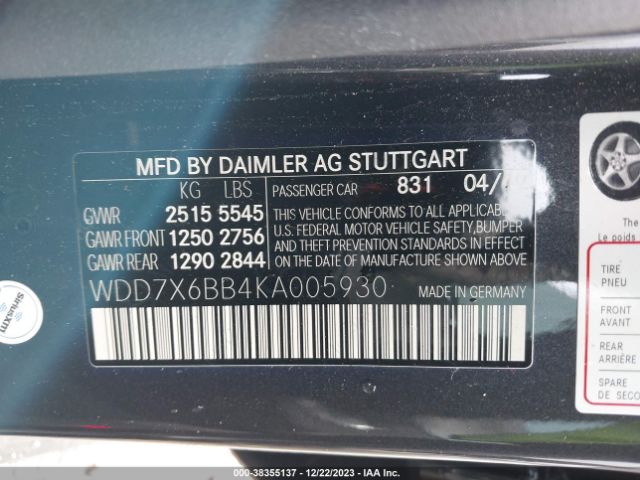 Photo 8 VIN: WDD7X6BB4KA005930 - MERCEDES-BENZ AMG GT 53 4-DOOR COUPE 