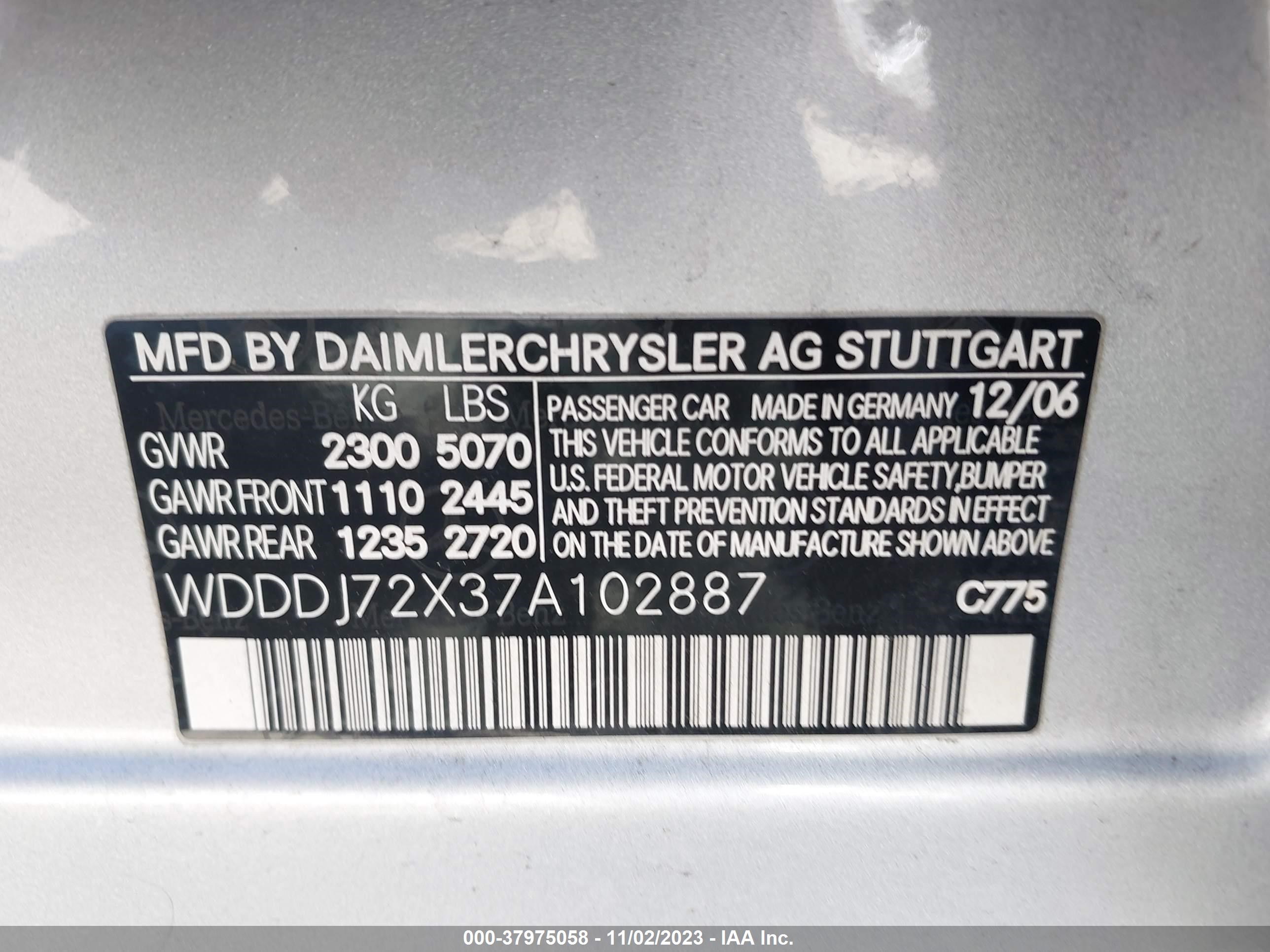 Photo 8 VIN: WDDDJ72X37A102887 - MERCEDES-BENZ CLS-KLASSE 