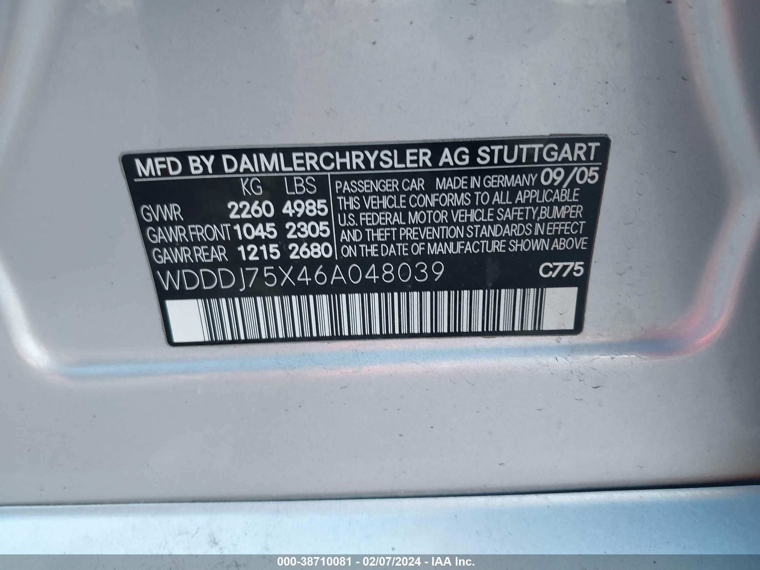 Photo 8 VIN: WDDDJ75X46A048039 - MERCEDES-BENZ CLS-KLASSE 