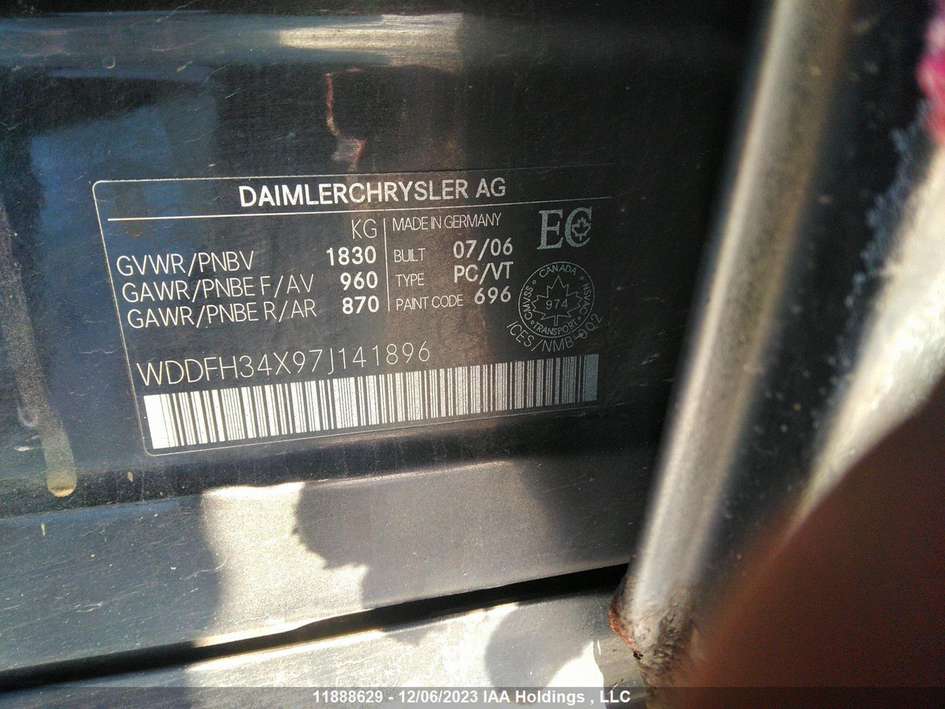 Photo 8 VIN: WDDFH34X97J141896 - MERCEDES-BENZ B-KLASSE 