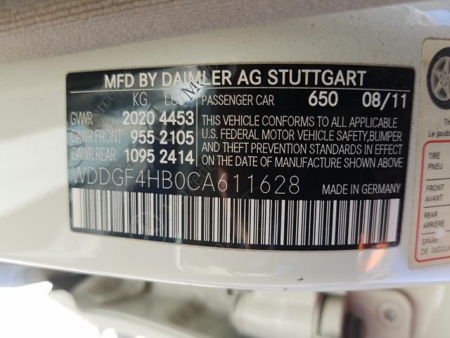 Photo 9 VIN: WDDGF4HB0CA611628 - MERCEDES-BENZ C 250 