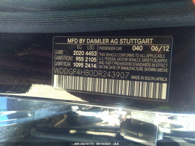 Photo 8 VIN: WDDGF4HB0DR243907 - MERCEDES-BENZ C-CLASS 