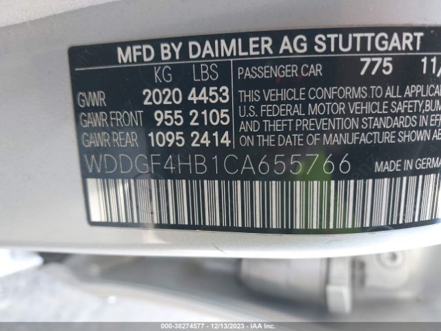 Photo 8 VIN: WDDGF4HB1CA655766 - MERCEDES-BENZ C-CLASS 