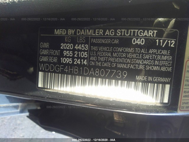 Photo 8 VIN: WDDGF4HB1DA807739 - MERCEDES-BENZ C-CLASS 