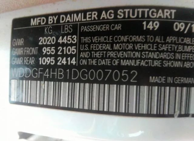 Photo 8 VIN: WDDGF4HB1DG007052 - MERCEDES-BENZ C 250 