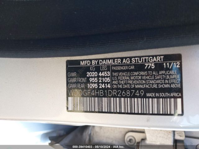 Photo 8 VIN: WDDGF4HB1DR268749 - MERCEDES-BENZ C 250 